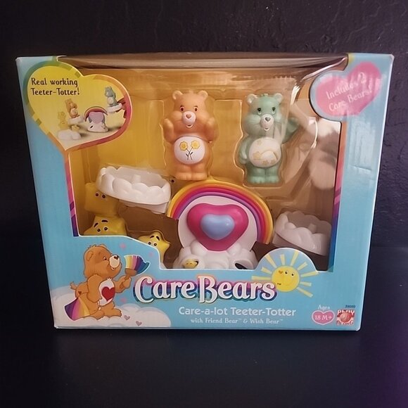 Care Bears Care-A-Lot Teeter Totter Play Set Wish & Friend Bear NEW 2002 - Picture 1 of 7